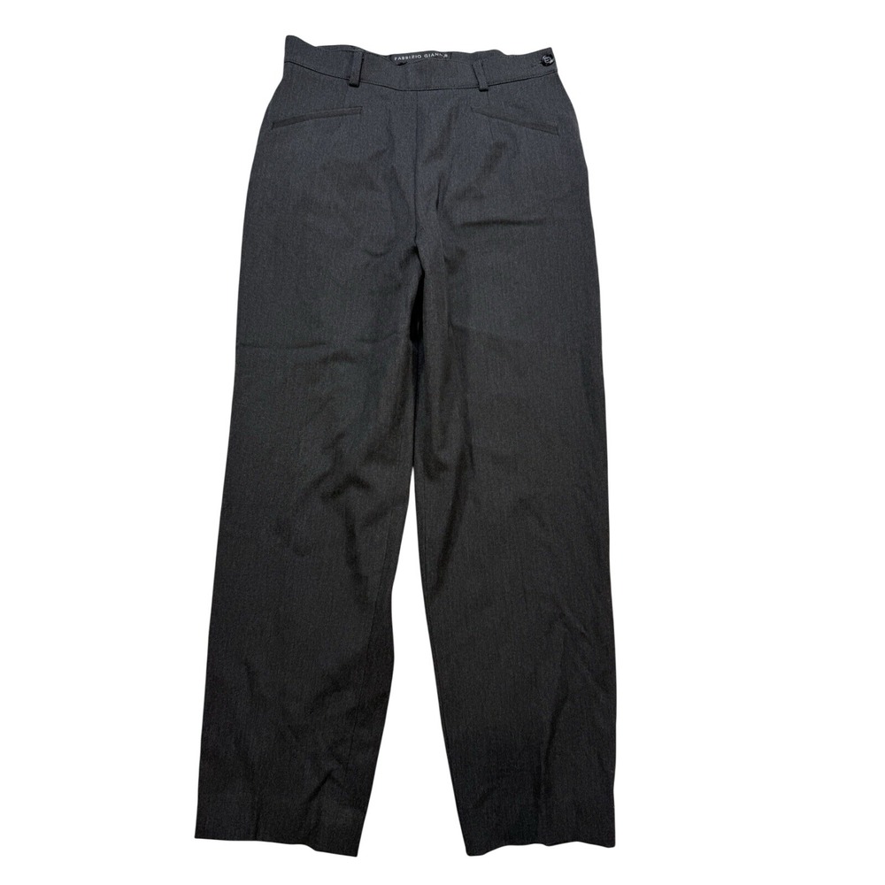 Fabrizio Gianni Charcoal Gray Stretch High Waist Straight Leg Dress Pants Size 2